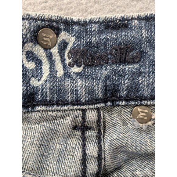Miss Me Jeans Womens SZ 29 Blue Distressed Classic Cropped Flap Pocket Whiskers - Picture 15 of 16